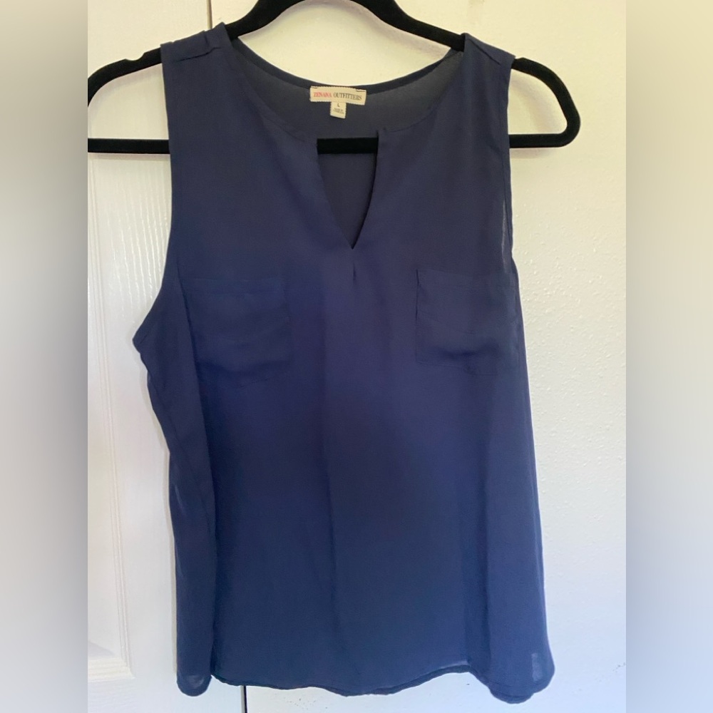 Zenana Outfitters Women's Navy Sleeveless Tank Top